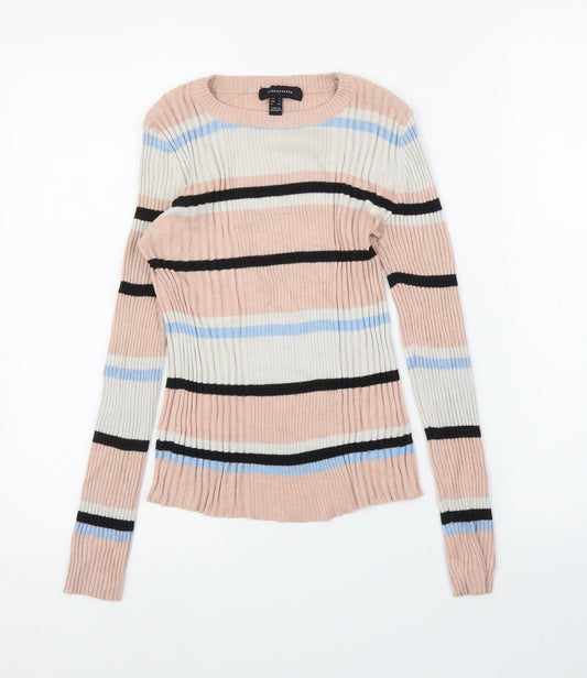 Primark Womens Pink Striped  Pullover Jumper Size 10