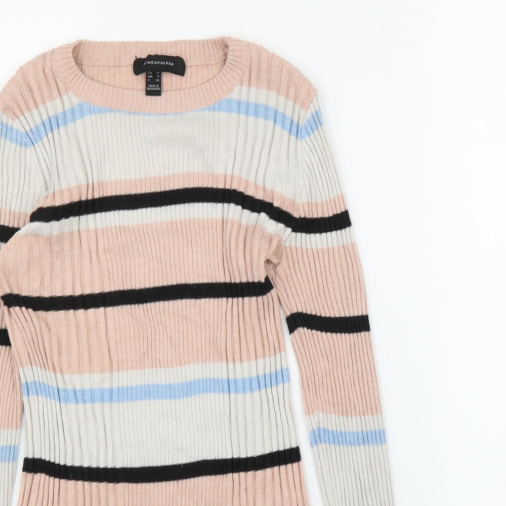 Primark Womens Pink Striped  Pullover Jumper Size 10