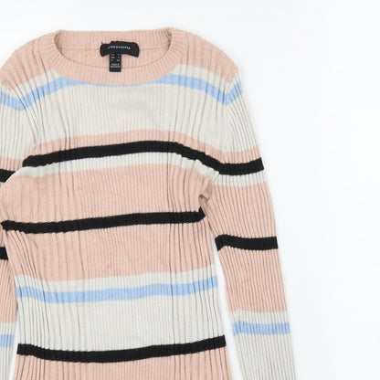 Primark Womens Pink Striped  Pullover Jumper Size 10