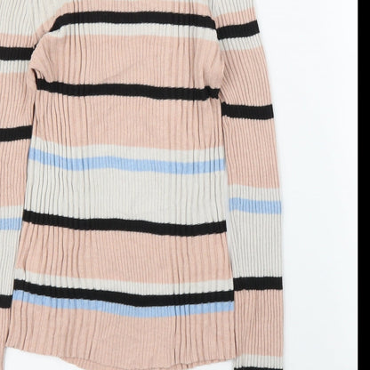 Primark Womens Pink Striped  Pullover Jumper Size 10