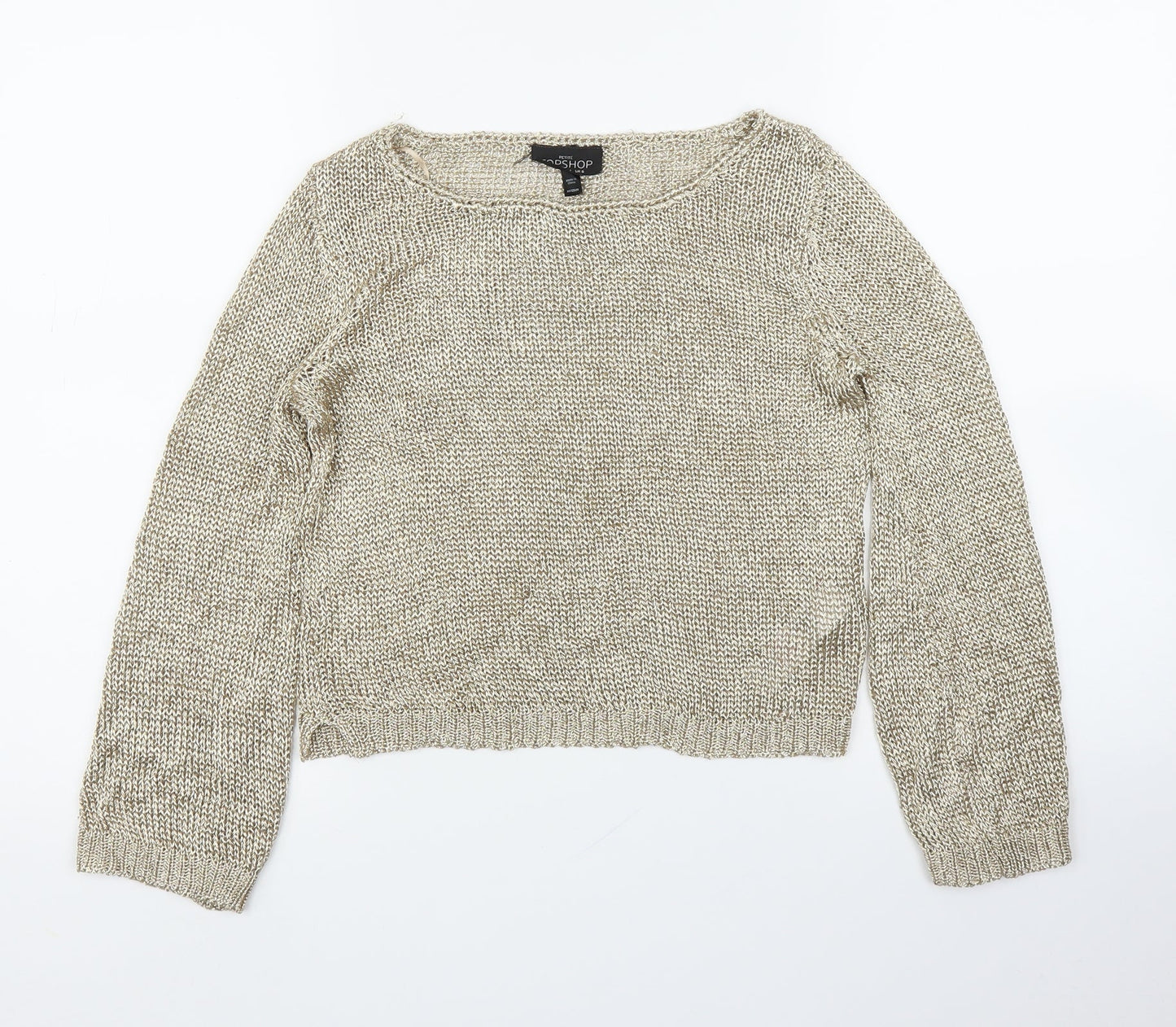 Womens UK Size 6 Topshop Gold Pullover Jumper