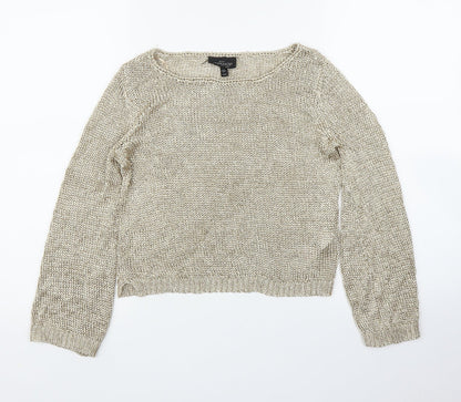 Womens UK Size 6 Topshop Gold Pullover Jumper
