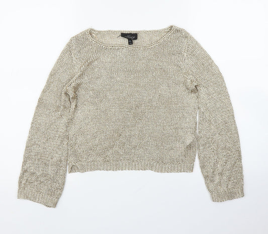 Womens UK Size 6 Topshop Gold Pullover Jumper