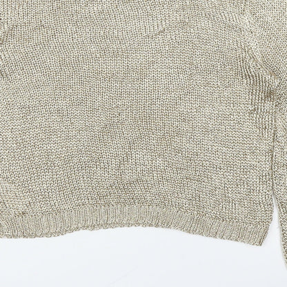 Womens UK Size 6 Topshop Gold Pullover Jumper