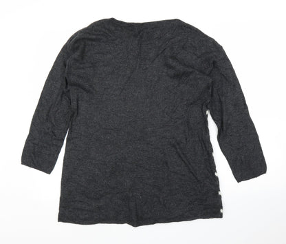 Womens UK Size 10 Roman Grey Tunic Blouse