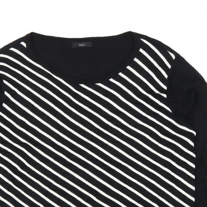 M&Co Womens Black Striped  Pullover Jumper Size 16