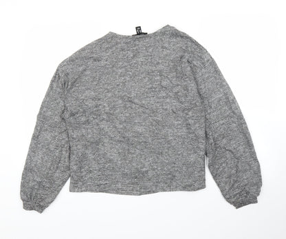 New Look Womens Grey Striped  Basic Blouse Size M
