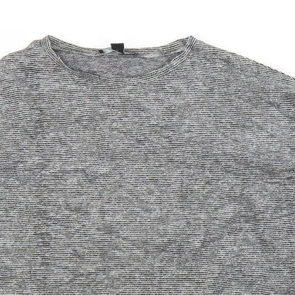 New Look Womens Grey Striped  Basic Blouse Size M