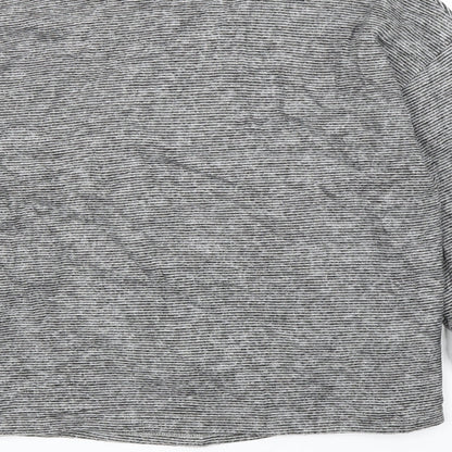 New Look Womens Grey Striped  Basic Blouse Size M