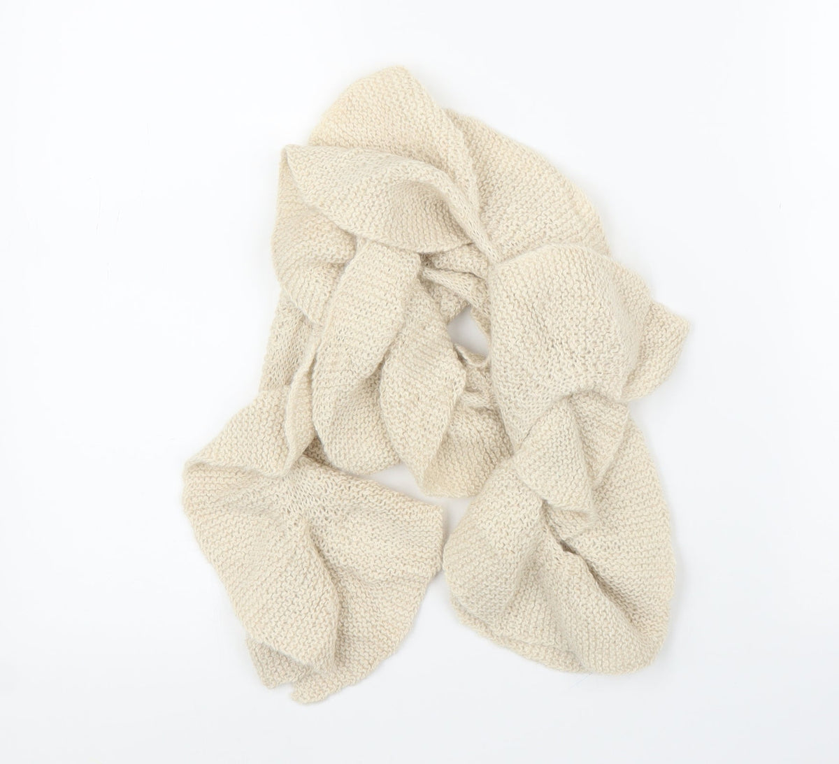 Front view of Preworn unisex ivory scarf