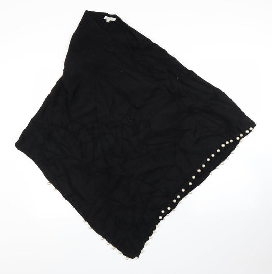 Bluoltre Womens Black   Pullover Jumper One Size  - Poncho, Pearls