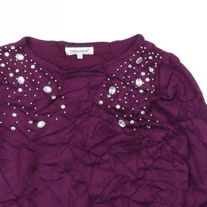 Womens UK Size S Paramour Purple Pullover Jumper