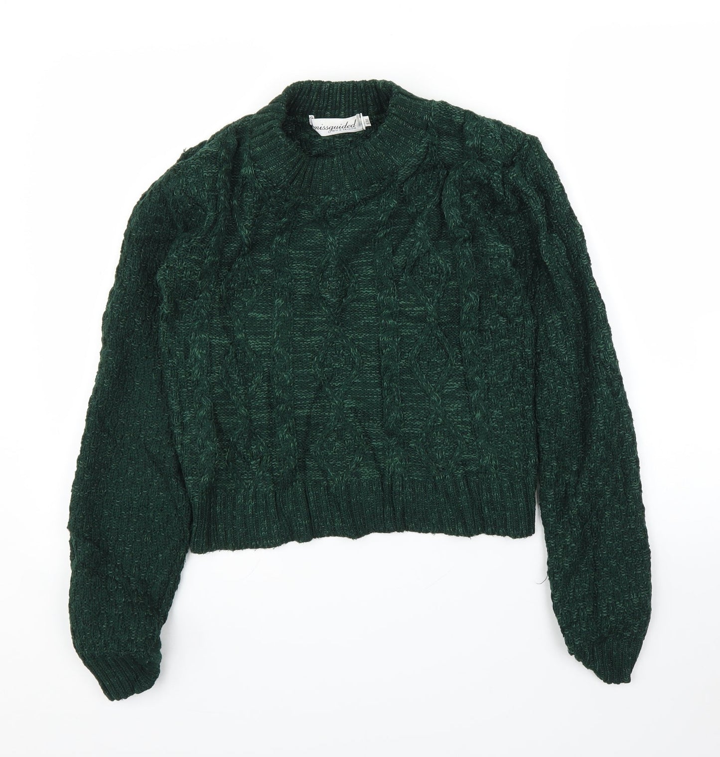 Womens UK Size S Missguided Green Pullover Jumper
