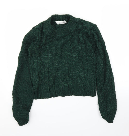Womens UK Size S Missguided Green Pullover Jumper