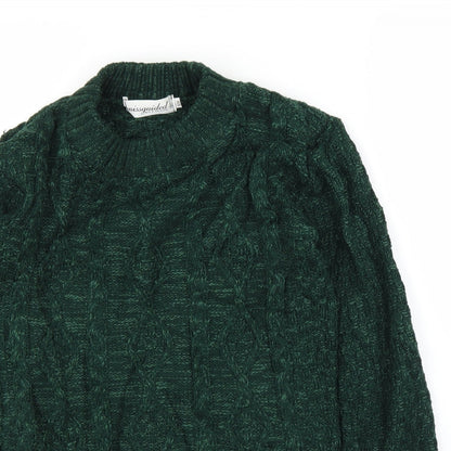 Womens UK Size S Missguided Green Pullover Jumper