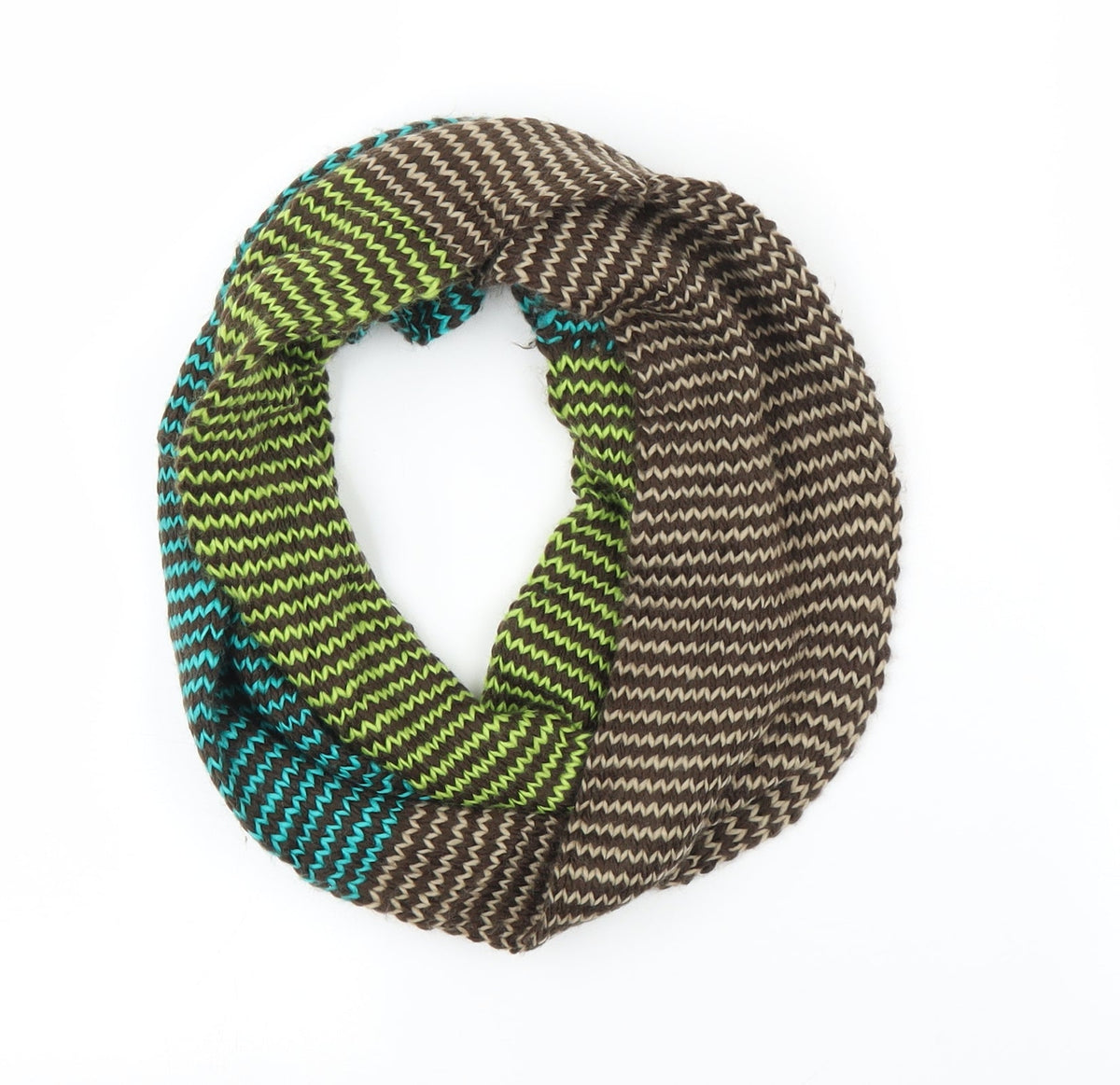 Front view of Passigatti unisex brown herringbone scarf