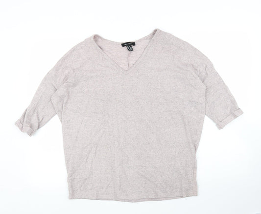 Womens UK Size S New Look Pink Basic Blouse