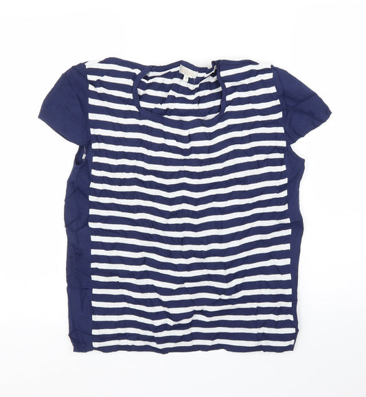 Lakeland Womens Blue Striped  Basic T-Shirt Size M