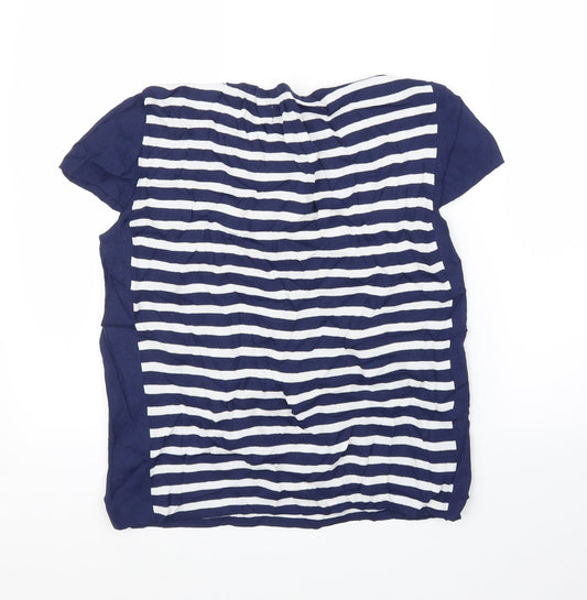 Lakeland Womens Blue Striped  Basic T-Shirt Size M