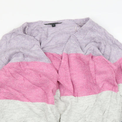 Love Knitwear Womens Purple Striped  Cardigan Jumper Size 14