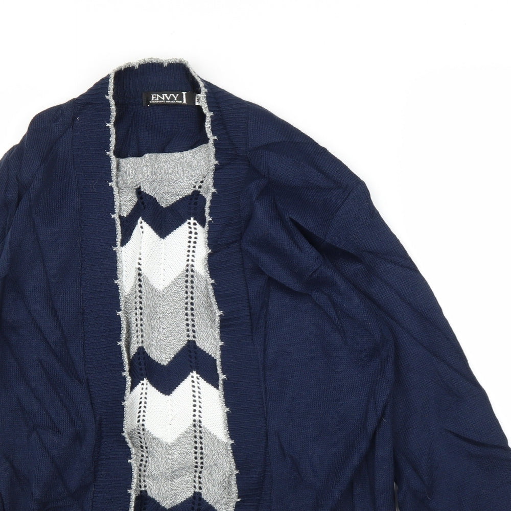 Envy Womens Blue Striped  Pullover Jumper Size M