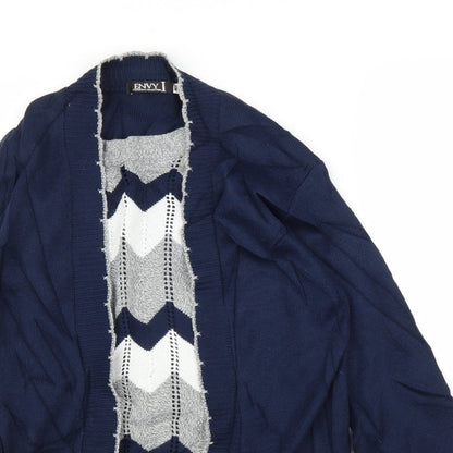 Envy Womens Blue Striped  Pullover Jumper Size M