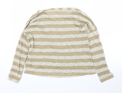 Primark Womens Beige Striped  Basic Blouse Size 12