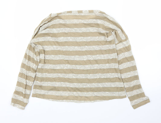 Primark Womens Beige Striped  Basic Blouse Size 12
