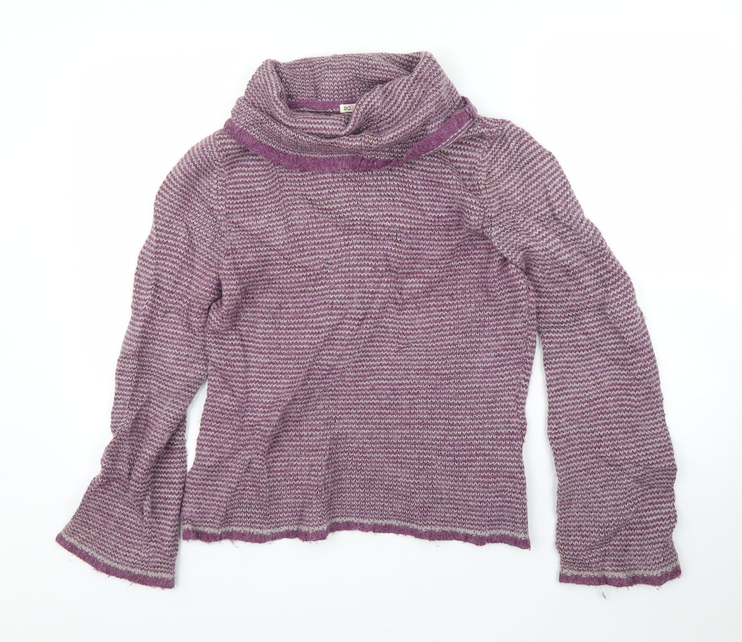 Salt Water Womens Purple Herringbone Rayon Pullover Jumper Size M