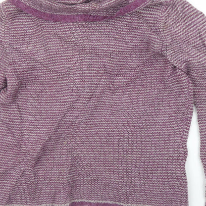 Salt Water Womens Purple Herringbone Rayon Pullover Jumper Size M