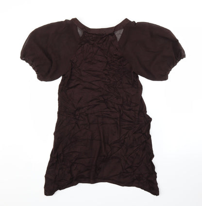 Womens UK Size 8 Monsoon Brown Tunic Blouse