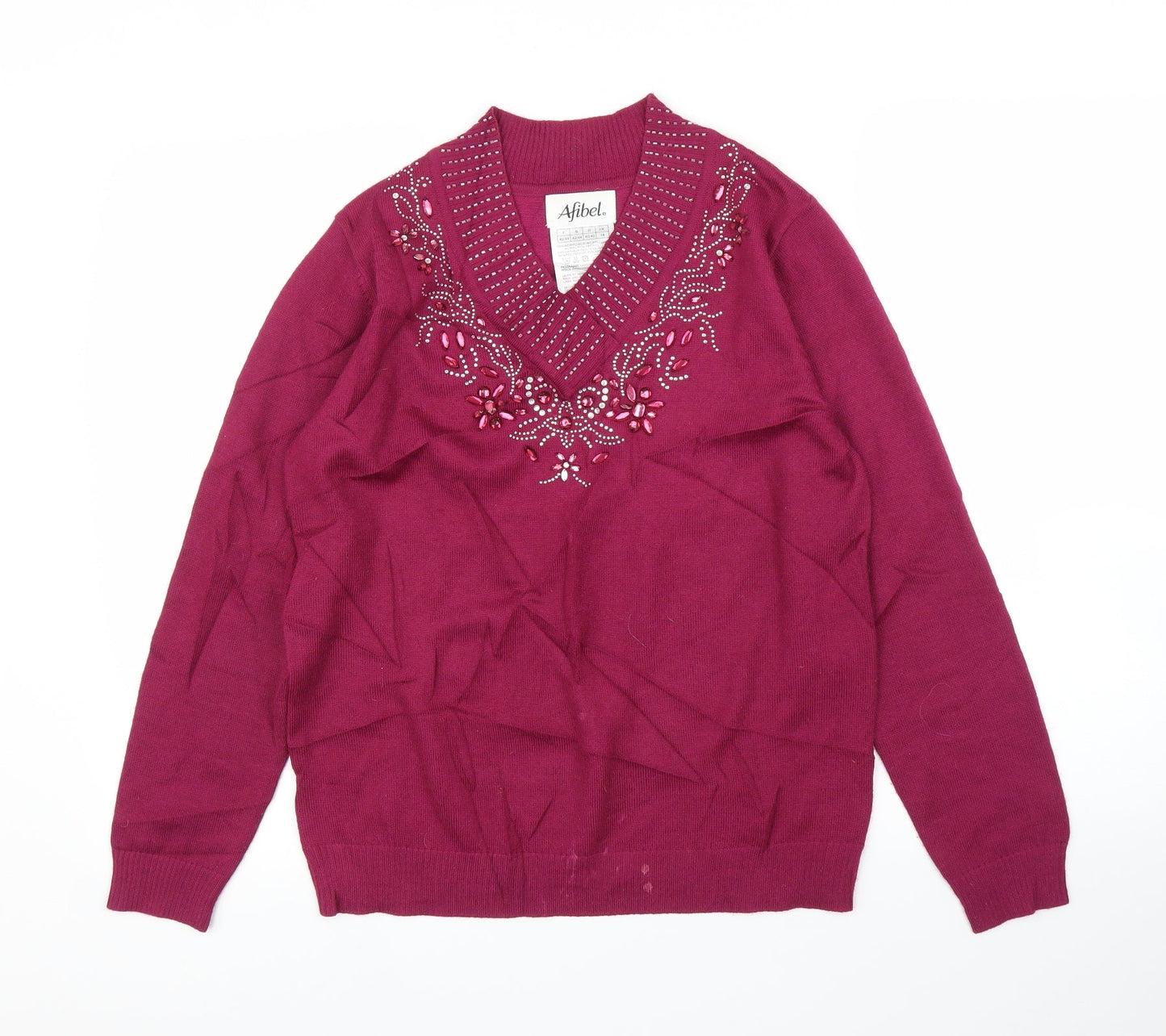 Womens UK Size 14 Afibel Purple Pullover Jumper