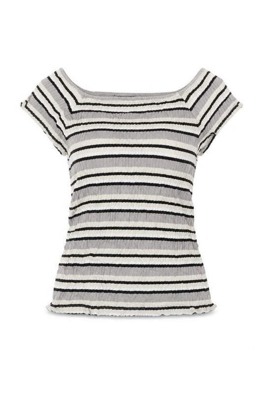 Debenhams Womens Beige Striped  Basic T-Shirt Size 8