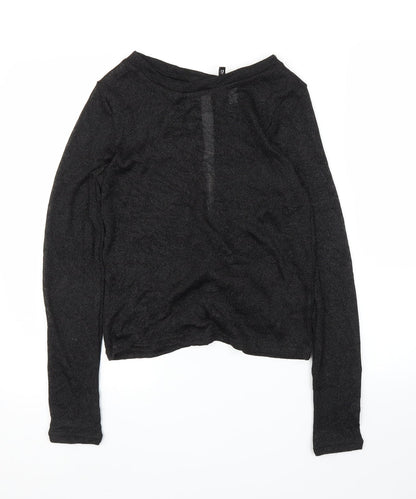Womens UK Size S H&M Black Basic Blouse