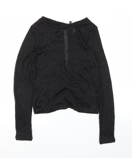 Womens UK Size S H&M Black Basic Blouse