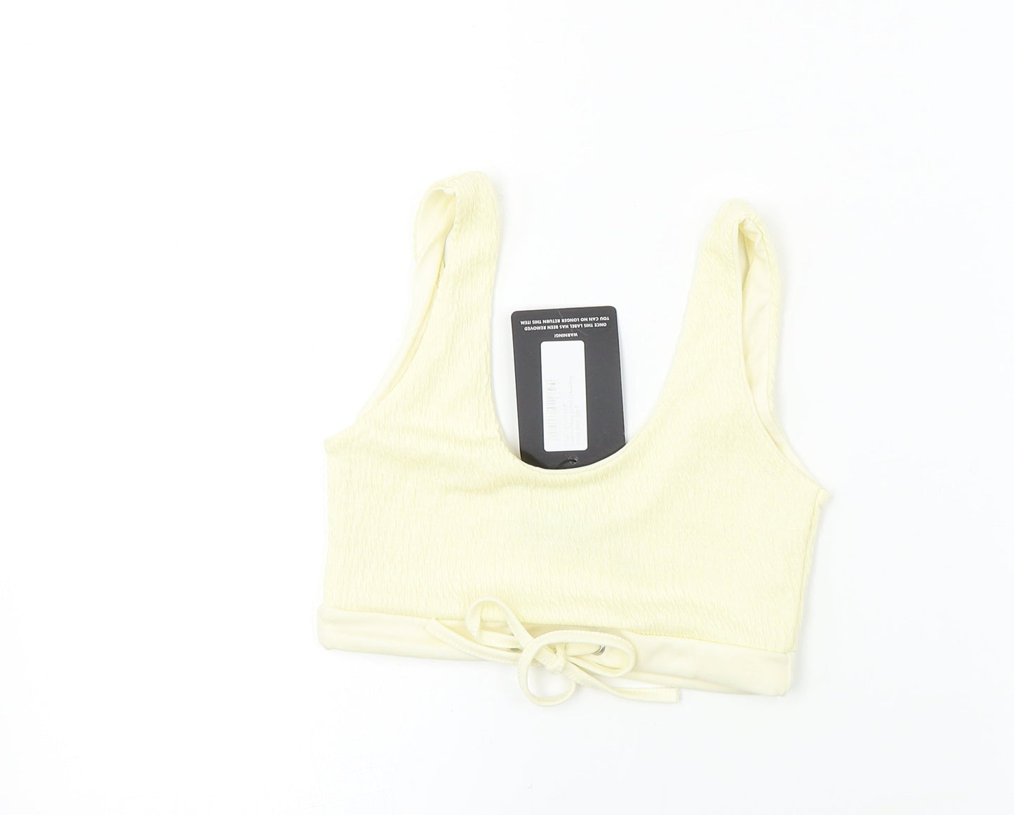 Womens UK Size 6 PRETTYLITTLETHING Beige Cropped T-Shirt