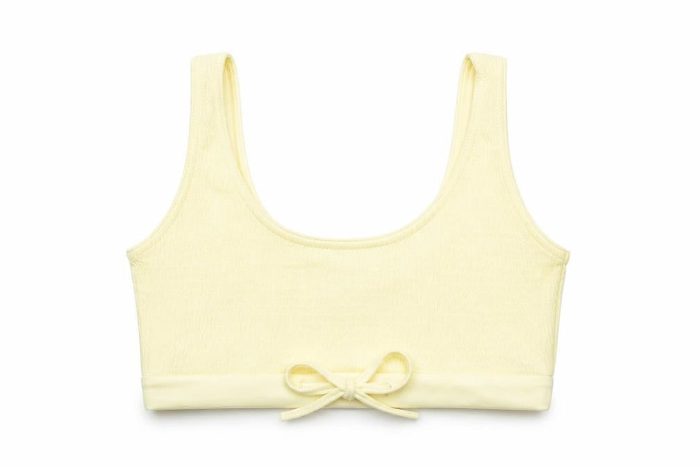 Womens UK Size 6 PRETTYLITTLETHING Beige Cropped T-Shirt