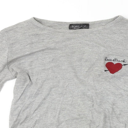 Topshop  Womens Grey   Basic T-Shirt Size 6