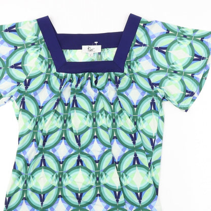 Klass Womens Green Herringbone  A-Line  Size S