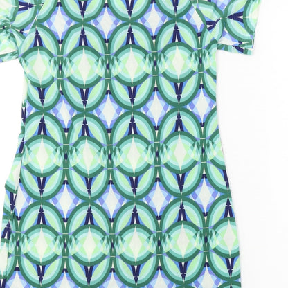 Klass Womens Green Herringbone  A-Line  Size S