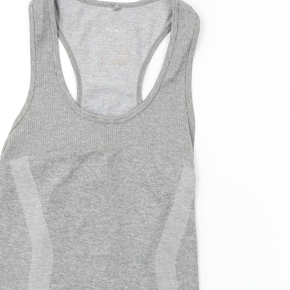 WORKOUT     Womens Grey   Basic T-Shirt Size 10