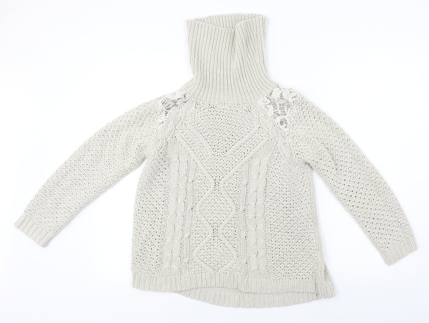 Womens UK Size M Preworn Beige Pullover Jumper