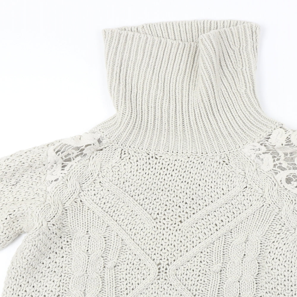 Womens UK Size M Preworn Beige Pullover Jumper