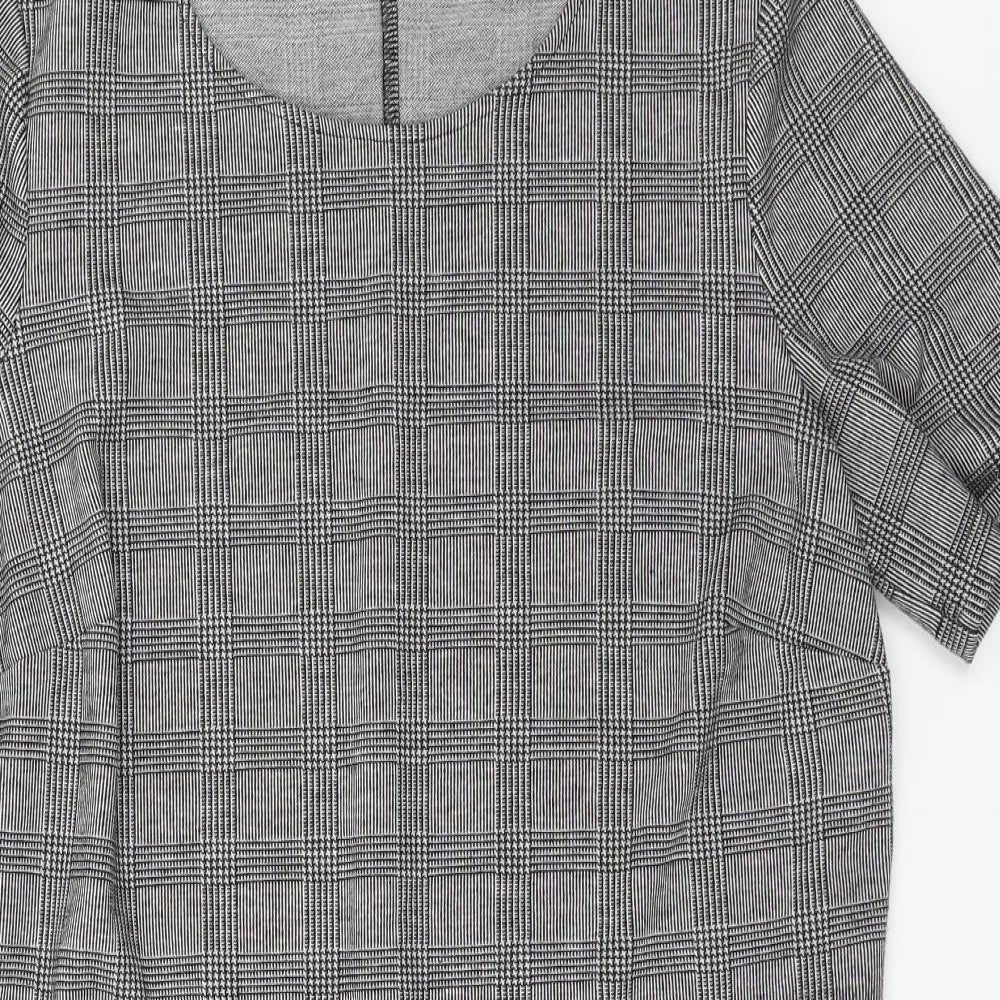 Papaya  Womens Grey Check  A-Line  Size 14