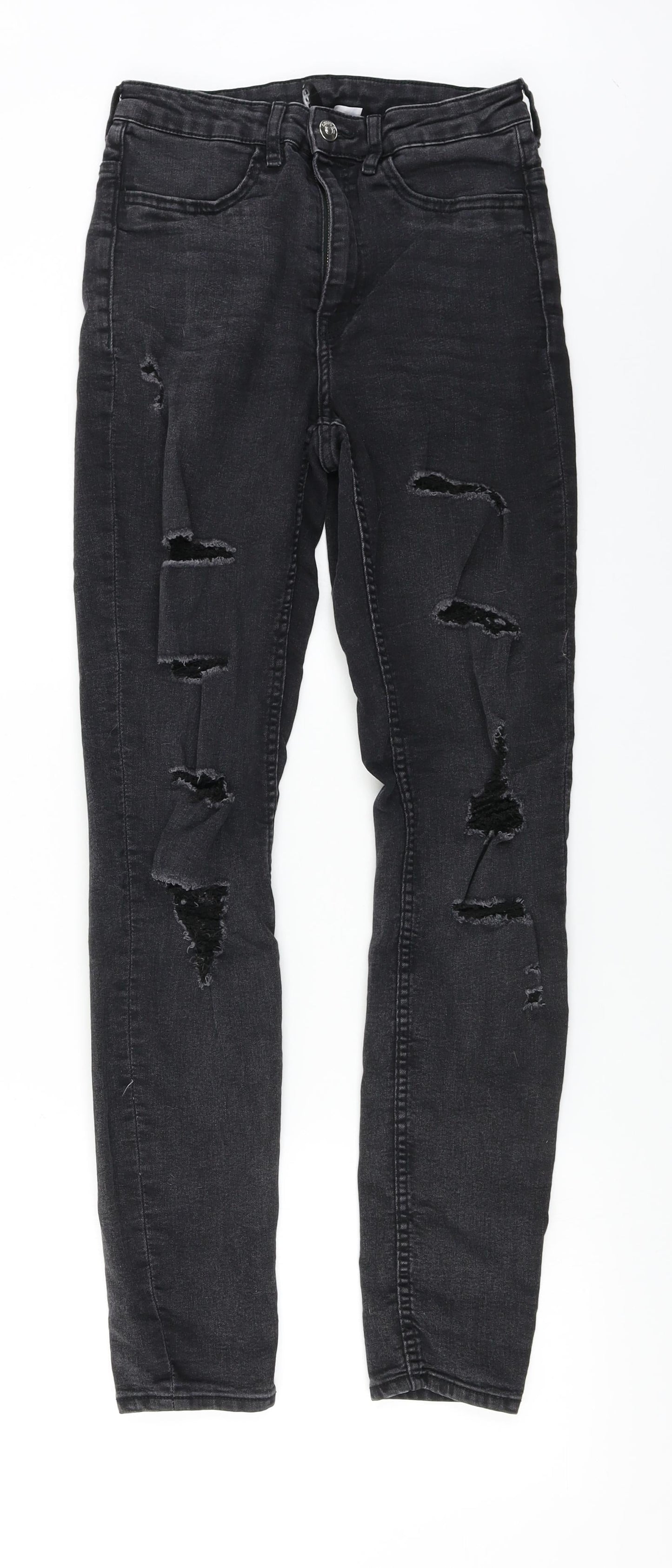 Womens UK Size 8 H&M Regular Fit Skinny Black Jeans