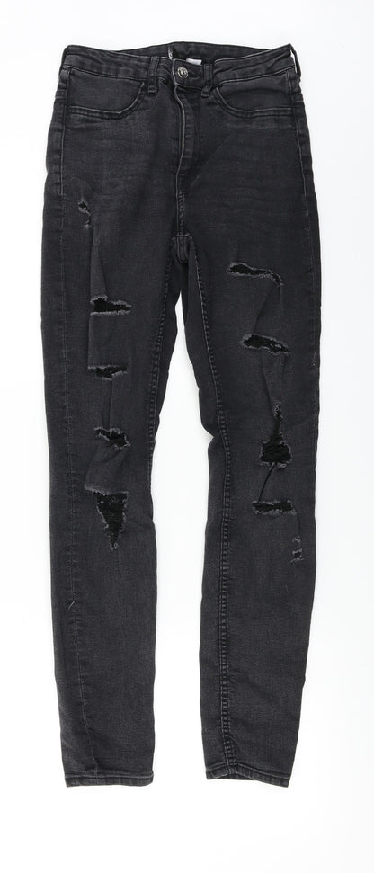 Womens UK Size 8 H&M Regular Fit Skinny Black Jeans