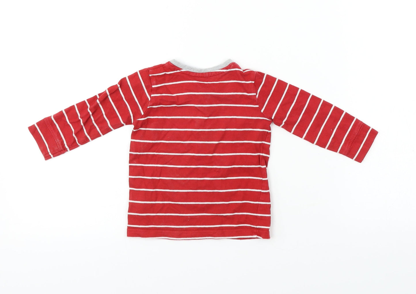 George  Boys Red Striped  Basic T-Shirt Size 6-9 Months
