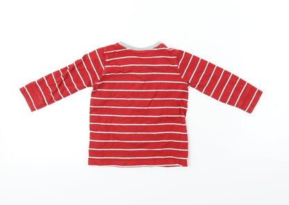 George  Boys Red Striped  Basic T-Shirt Size 6-9 Months