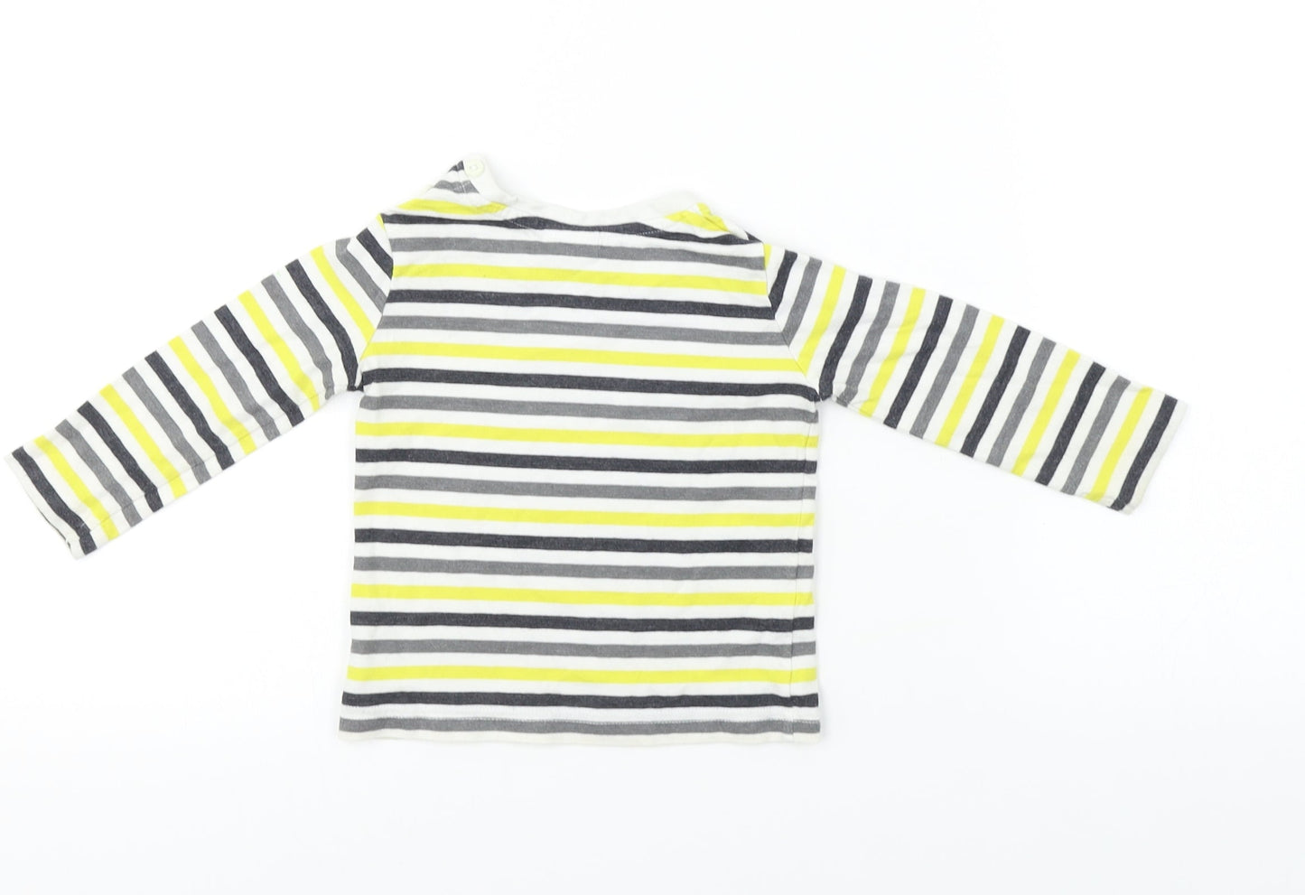 F&F  Boys White Striped  Basic T-Shirt Size 6-9 Months