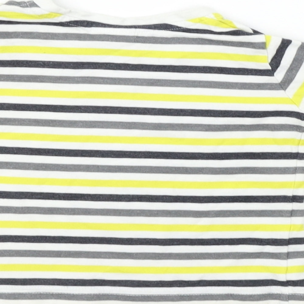 F&F  Boys White Striped  Basic T-Shirt Size 6-9 Months